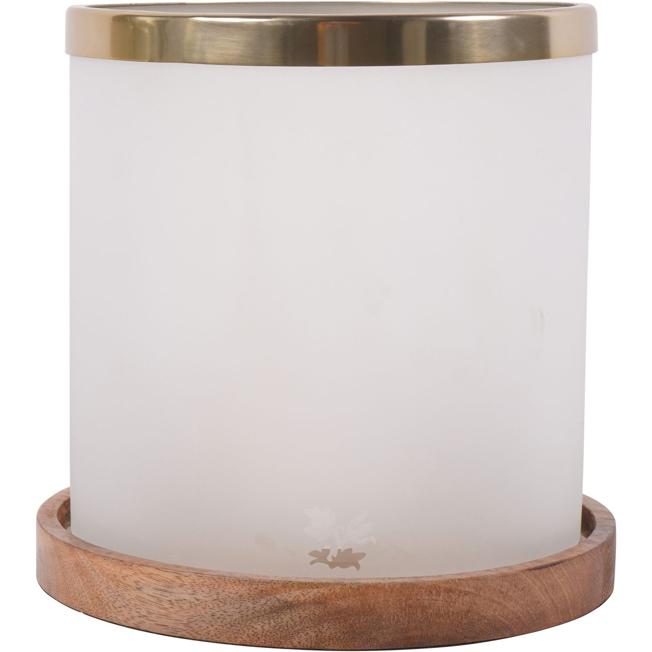 Laura Ashley Gold & Frosted Glass Hurricane Candle Holder